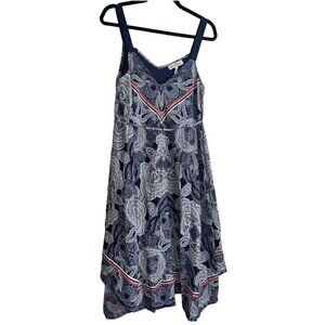 Jessica Simpson Maternity Dress Women's Size Small Boho Paisley Stripe Print Exc